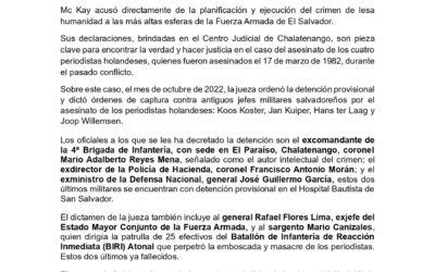 Testigo clave declara en el caso de 4 periodistas holandeses asesinados en El Salvador